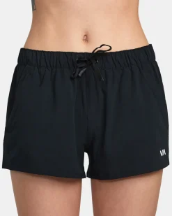 RVCA VA ESSENTIAL LOW-RISE YOGGER SPORT SHORTS Black Clearance