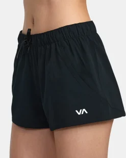 RVCA VA ESSENTIAL LOW-RISE YOGGER SPORT SHORTS Black Clearance