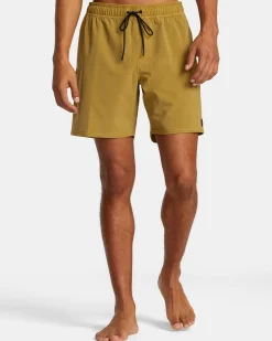 RVCA VA PIGMENT ELASTIC WAIST 17" BOARDSHORTS Ochre