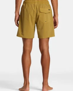 RVCA VA PIGMENT ELASTIC WAIST 17" BOARDSHORTS Ochre