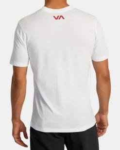 RVCA VA BLUR TEE White/Red Outlet