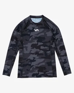 RVCA VA SPORT LONG SLEEVE RASHGUARD Black Camo Clearance