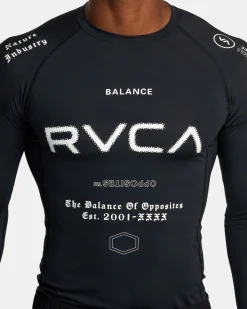 RVCA VA SPORT LONG SLEEVE RASHGUARD Black All Brand 2 Best