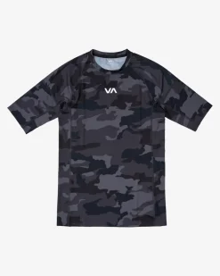 RVCA VA SPORT SHORT SLEEVE RASHGUARD Black Camo Best