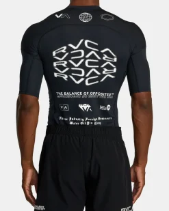RVCA VA SPORT SHORT SLEEVE RASHGUARD Black All Brand 2 Discount
