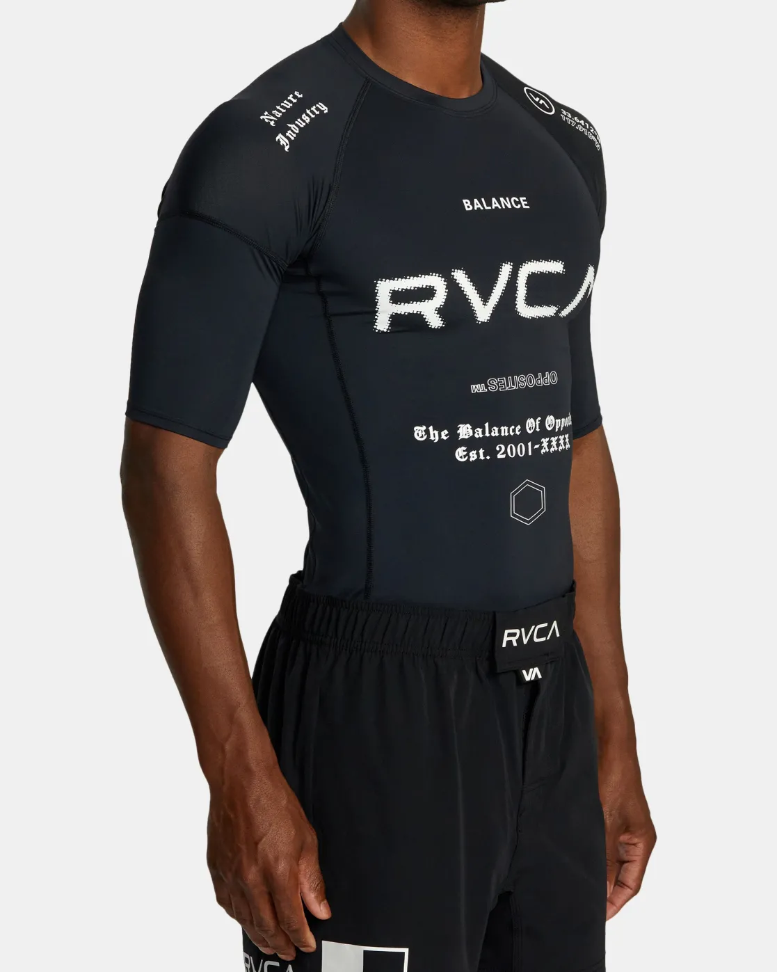 RVCA VA SPORT SHORT SLEEVE RASHGUARD Black All Brand 2 Discount