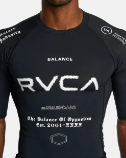 RVCA VA SPORT SHORT SLEEVE RASHGUARD Black All Brand 2 Discount