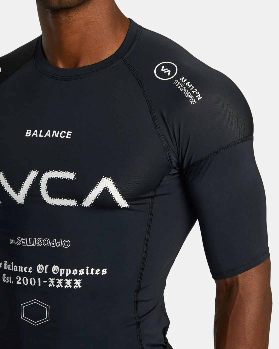 RVCA VA SPORT SHORT SLEEVE RASHGUARD Black All Brand 2 Discount