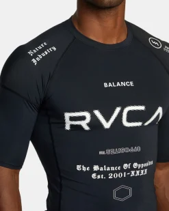 RVCA VA SPORT SHORT SLEEVE RASHGUARD Black All Brand 2 Discount