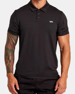 RVCA VA SPORT VENT TECHNICAL POLO SHIRT Black Hot