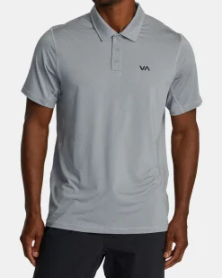 RVCA VA SPORT VENT TECHNICAL POLO SHIRT Chalk Stripe Outlet