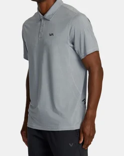 RVCA VA SPORT VENT TECHNICAL POLO SHIRT Chalk Stripe Outlet