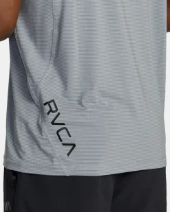 RVCA VA SPORT VENT TECHNICAL POLO SHIRT Chalk Stripe Outlet