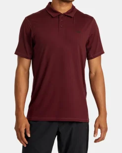 RVCA VA SPORT VENT TECHNICAL POLO SHIRT Plum Outlet