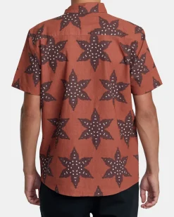 RVCA VACATIONIST SHORT SLEEVE SHIRT Seal Brown Discount