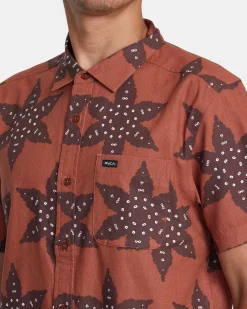 RVCA VACATIONIST SHORT SLEEVE SHIRT Seal Brown Discount