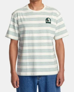 RVCA VALLEJO STRIPE TEE Silver Bleach Discount