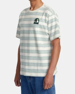 RVCA VALLEJO STRIPE TEE Silver Bleach Discount