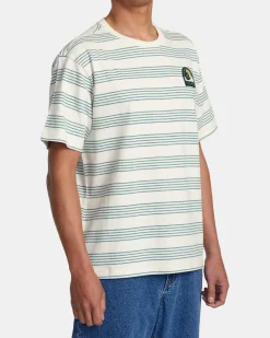 RVCA VALLEJO STRIPE TEE Silver Bleach Discount