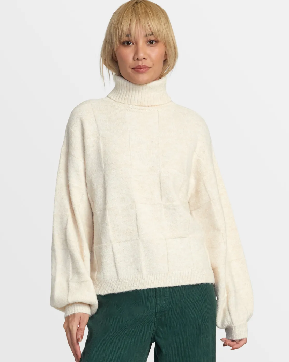 RVCA VINEYARD TURTLENECK SWEATER Oatmeal Sale