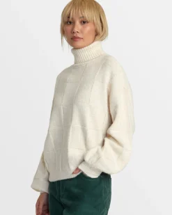 RVCA VINEYARD TURTLENECK SWEATER Oatmeal Sale