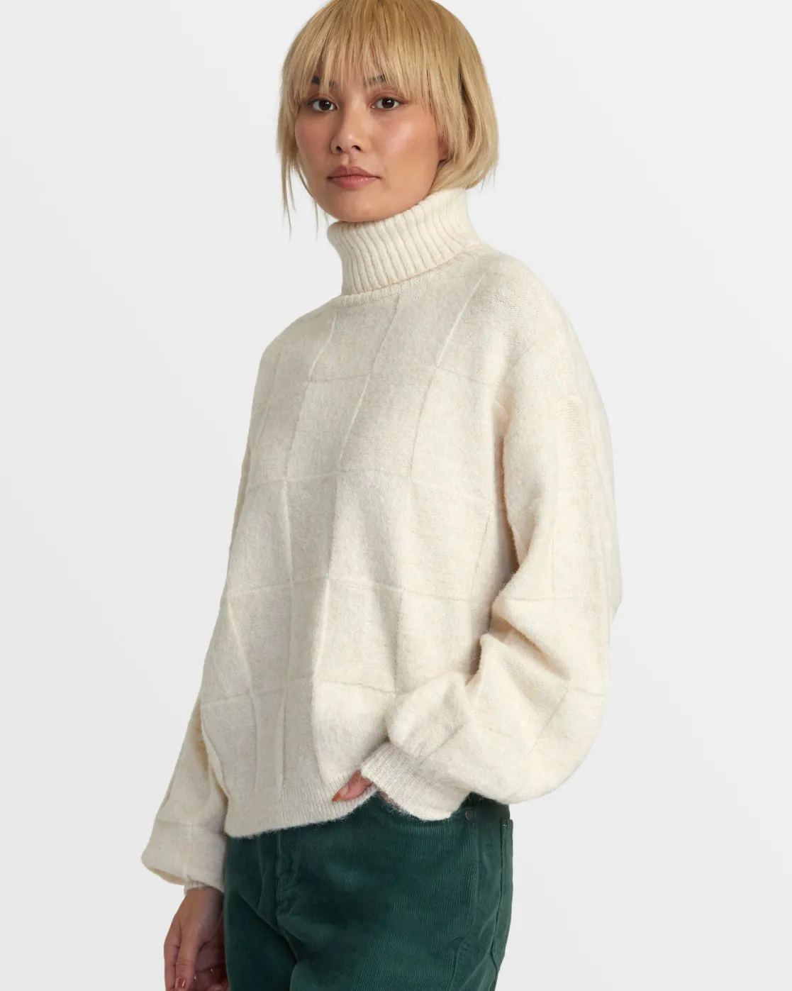 RVCA VINEYARD TURTLENECK SWEATER Oatmeal Sale