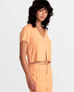 RVCA VISTA TOP SHIRT Copper Tan Sale