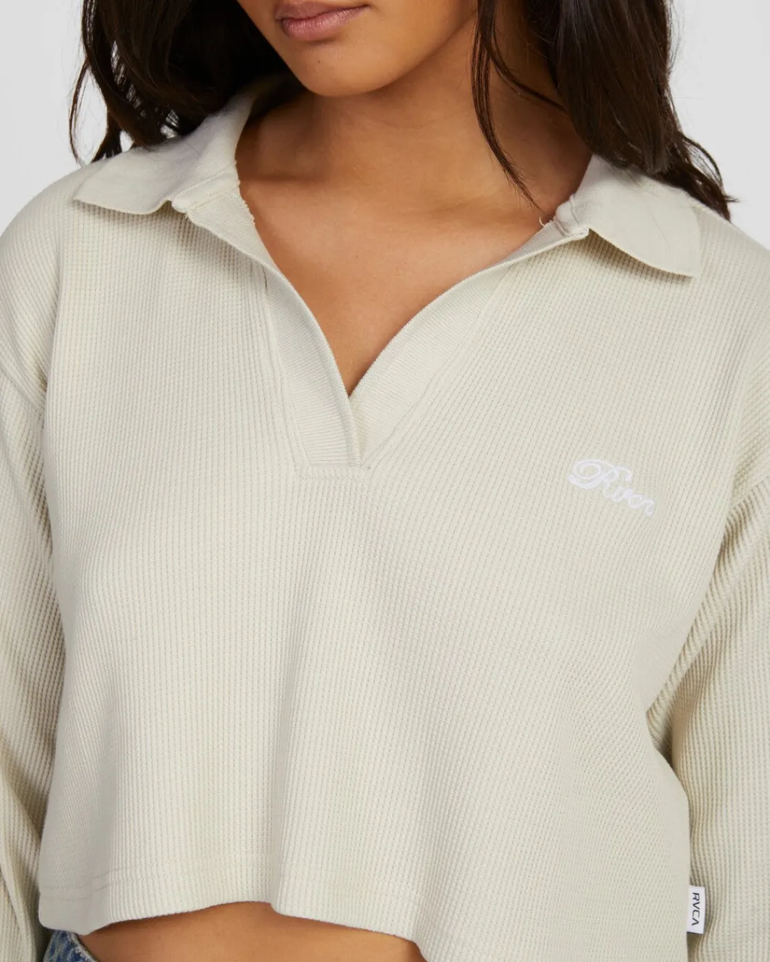 RVCA WAFFLE VTG LONG SLEEVE KNIT Bone Sale