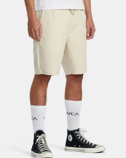 RVCA WEEKEND ELASTIC WAIST SHORTS Latte Clearance