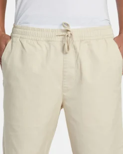 RVCA WEEKEND ELASTIC WAIST SHORTS Latte Clearance