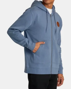 RVCA WORDMARK ZIP HOODIE Flint Stone Best