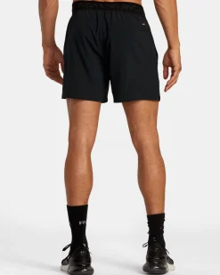 RVCA YOGGER 15" ELASTIC WAIST SHORTS Black New