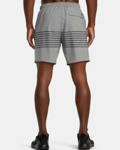 RVCA YOGGER STRETCH 17" ATHLETIC SHORTS Heather Grey Va Band Best