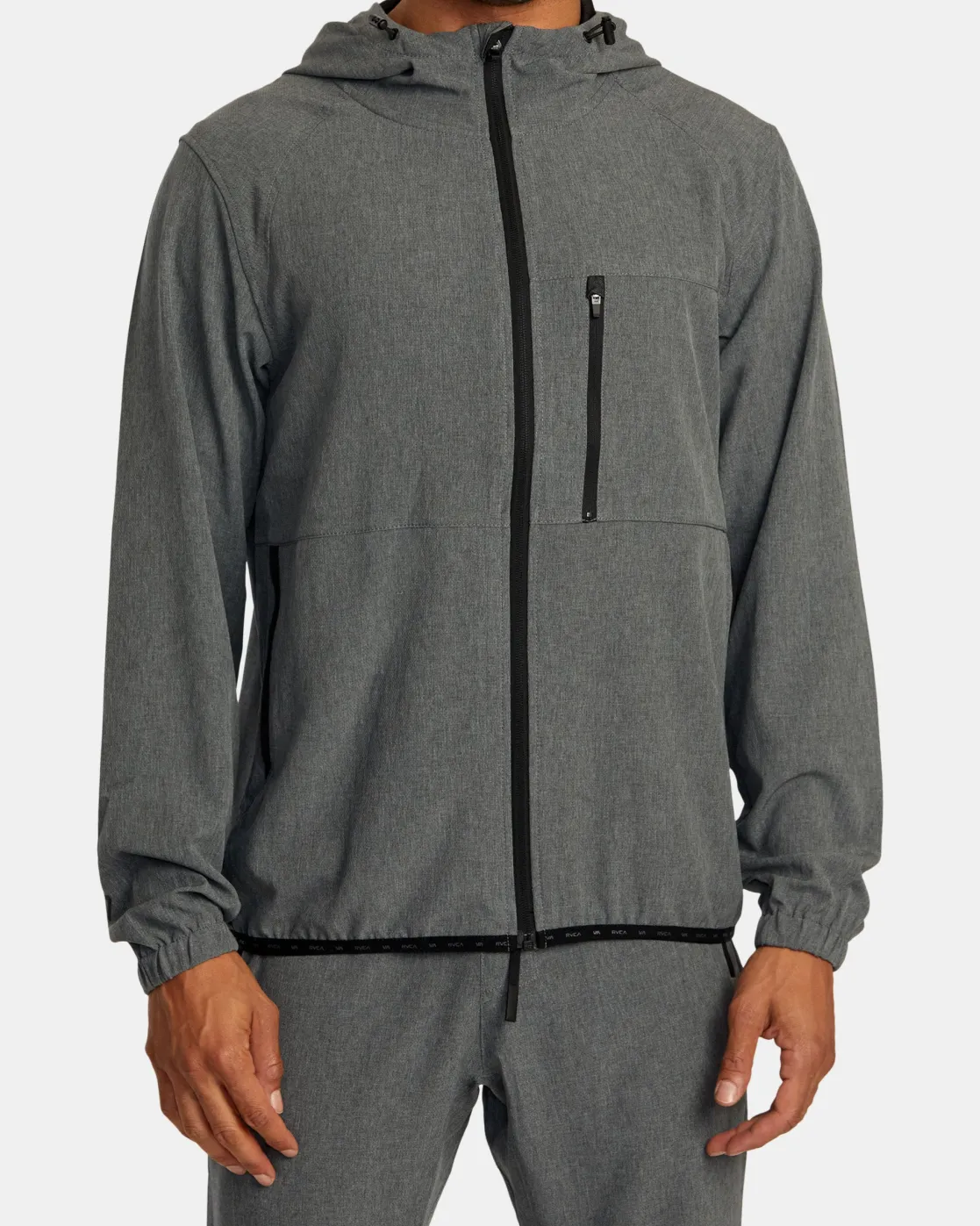 RVCA YOGGER ZIP-UP HOODED JACKET II Charcoal Heather Hot