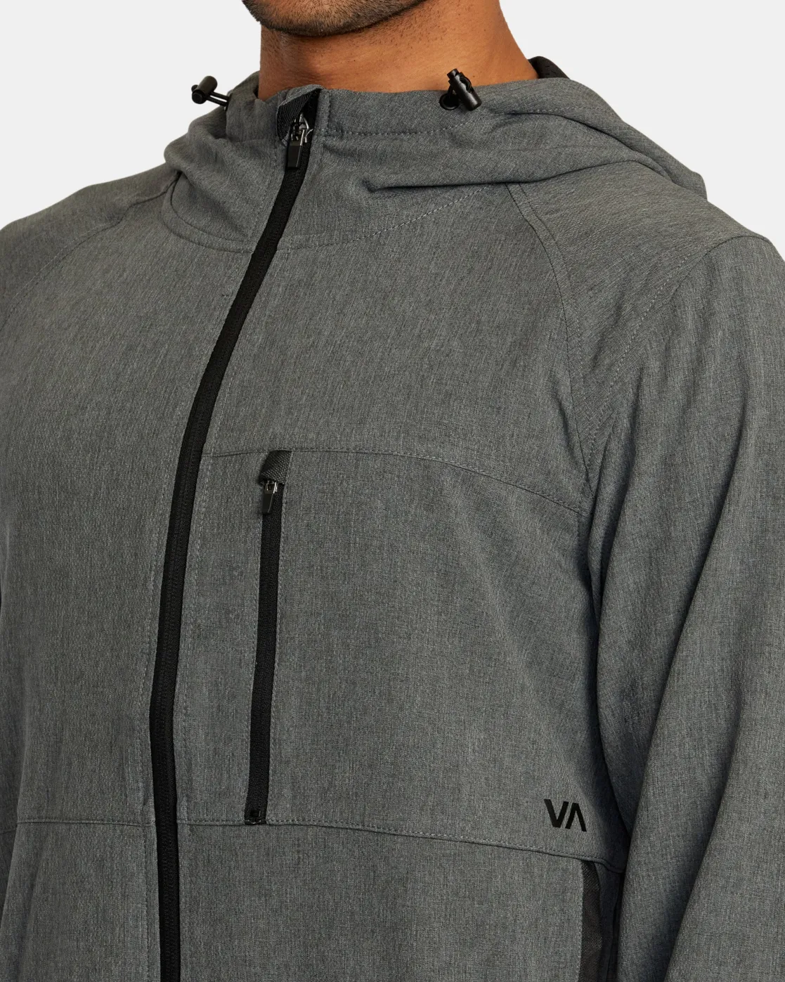 RVCA YOGGER ZIP-UP HOODED JACKET II Charcoal Heather Hot