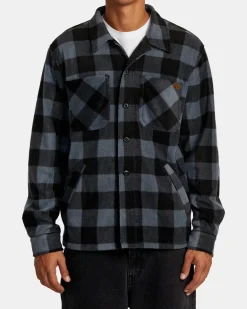 RVCA YUKON HI PILE FLEECE SHIRT JACKET Garage Blue Online