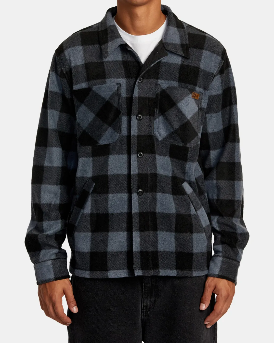 RVCA YUKON HI PILE FLEECE SHIRT JACKET Garage Blue Online